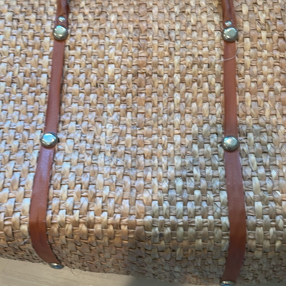 Large vintage embroidered souvenir 60’s 70’s straw bag - Picture 8 of 15